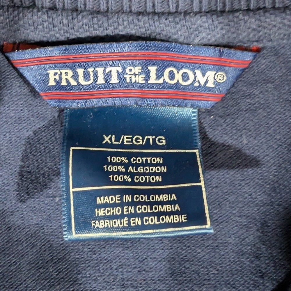 Fruit of the Loom Mens XL Navy Blue Cotton Pique Polo Shirt Tipped Collar - Picture 2 of 8
